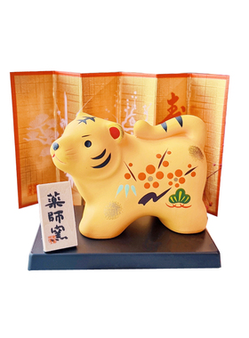 招福松竹梅新年黄老虎摆件24号