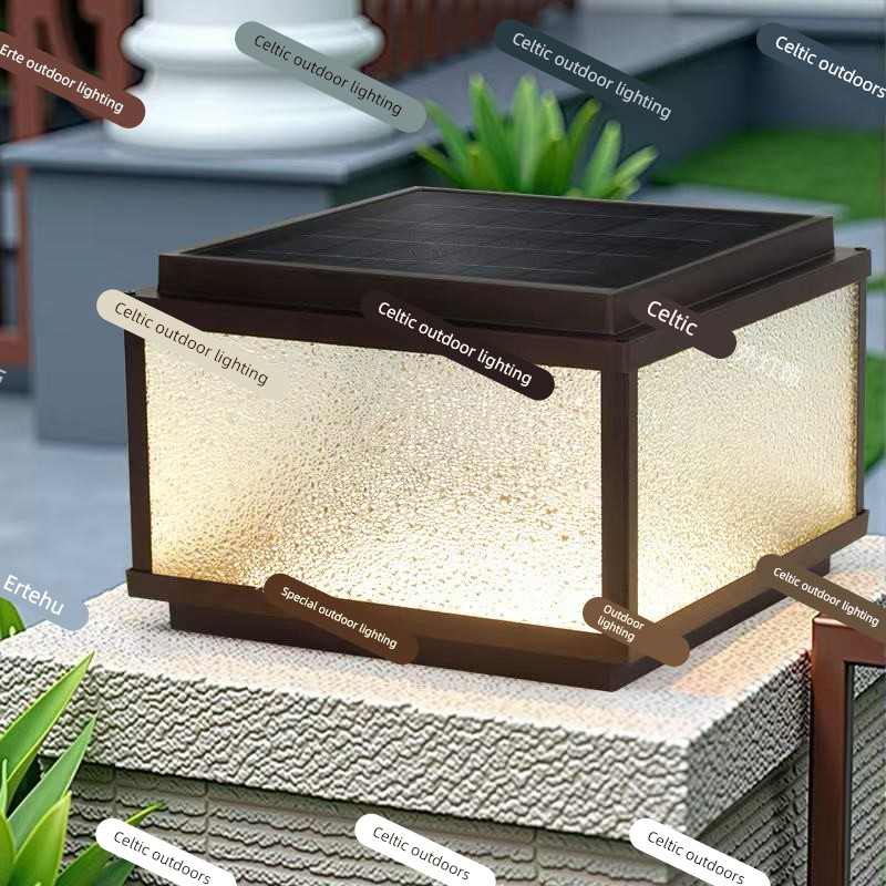 太阳能柱头灯户外防水庭院灯别墅花园小区围栏围墙灯大门门柱灯