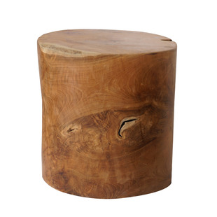 老柚木凳子原木样板房客厅实木装饰摆件设计师家具木墩子茶几侘寂