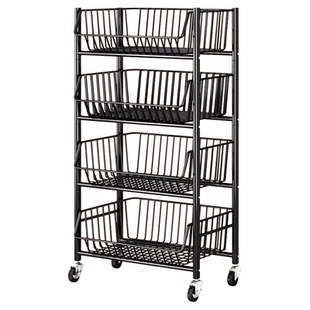 厨房蔬菜置物架落地多层菜篮收纳架新款多功能省空间可移动小推车