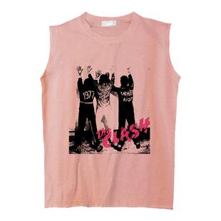 the clash 冲撞乐队 朋克摇滚 real punk 文艺个性圆领坎肩无袖T