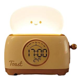 面包机闹钟起床神器学生专用儿童男孩女孩智能倒计时电子时钟夜灯