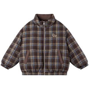 MUCMUKN【巴恩小狗】双面穿格子羽绒服90安心绒男女童25冬新款