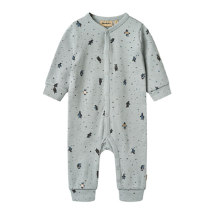 丹麦Wheat 25AW新款婴幼儿童包屁衣哈衣长袖连体衣开衫男女秋冬