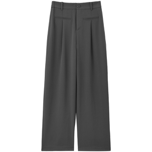 MindBridge2025夏简约垂感阔腿裤高腰百搭长裤女士纯色宽松休闲裤