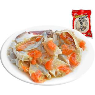 红膏呛蟹炝蟹宁波老字号 陆龙兄弟红膏咸蟹冷冻舟山海鲜水产500g