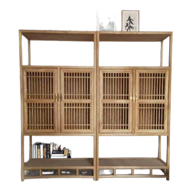 老榆木博古架中式茶叶客厅展示