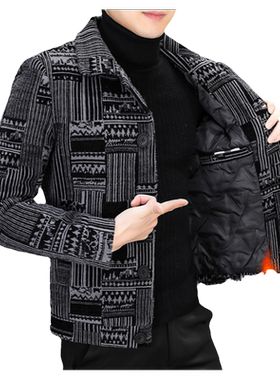 金貂绒夹克男毛呢风衣加厚上衣服