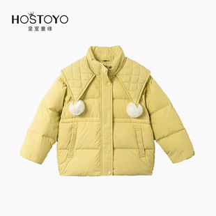 皇室童缘女童羽绒服冬季新款帅气时尚保暖外套中大童冬装上衣