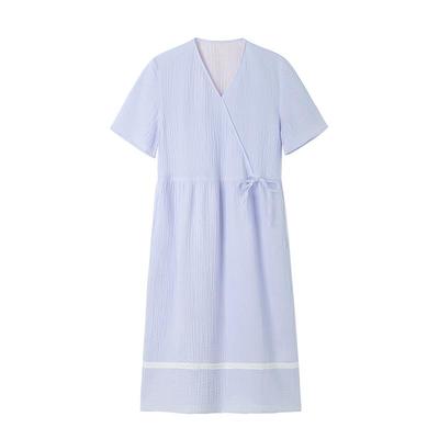 【赵丽颖同款】全棉时代女士空气褶皱纱家居裙纯棉夏季新款睡裙女