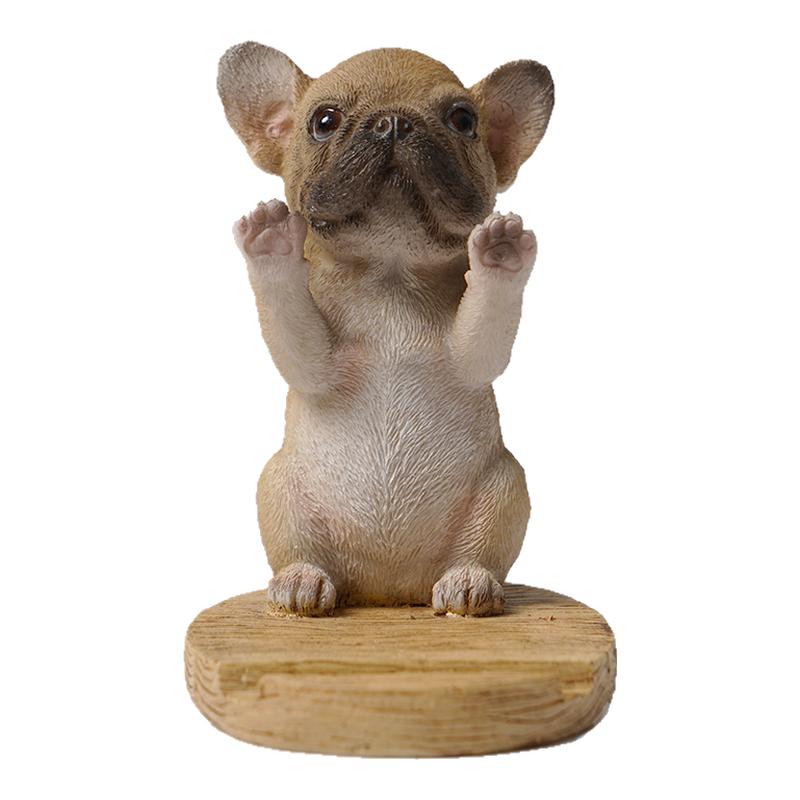 可爱斗牛犬狗狗树脂手机平板支架桌面摆件横竖放置仿真动物礼品