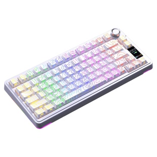狼蛛S75pro全彩智能屏三模客制化机械键盘80键热插拔游戏电竞专用