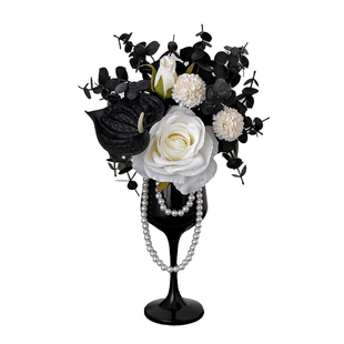 法式复古假花仿真花小众高级感花艺餐桌玄关电视柜装饰品花瓶摆件