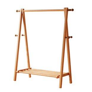 实木挂衣架落地衣架立式衣帽架卧室床尾家用入户房间不占地置物架