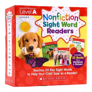 学乐出品Scholastic入门关键字高频词级别A Nonfiction Sight Word Readers 25册全套盒装英语自然拼读英文原版幼儿启蒙【送音频】