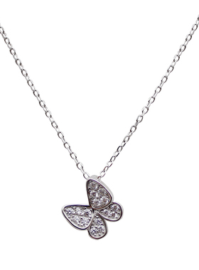 回馈8.8折颈间蝴蝶925银锁骨链