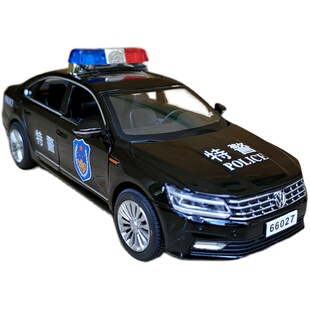 儿童警车玩具合金仿真公安警察车汽车模型大众帕萨特110特警男孩