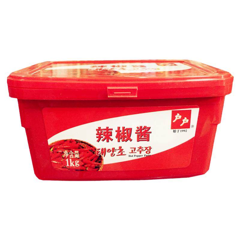 户户辣椒酱1kg韩式辣酱炒年糕石锅拌饭韩国料理泡菜辣白菜用 辣酱