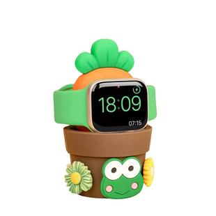 适用于苹果手表充电器盆栽支架iwatchs11 s10s9/8充电座Applewatch Ultra3/2无线充电支撑架手表无线创意支架