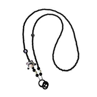 原创泡泡玛特molly面包萌粒手机链长款斜挎通用手机挂绳挂链纯色