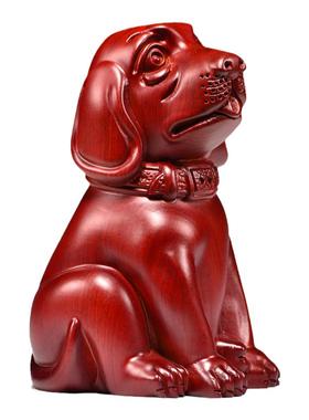 实木狗摆件客厅电视柜办公装饰