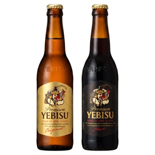 日本进口三宝乐惠比寿334ml*30瓶装精酿黑标黑生黑星小麦札幌啤酒