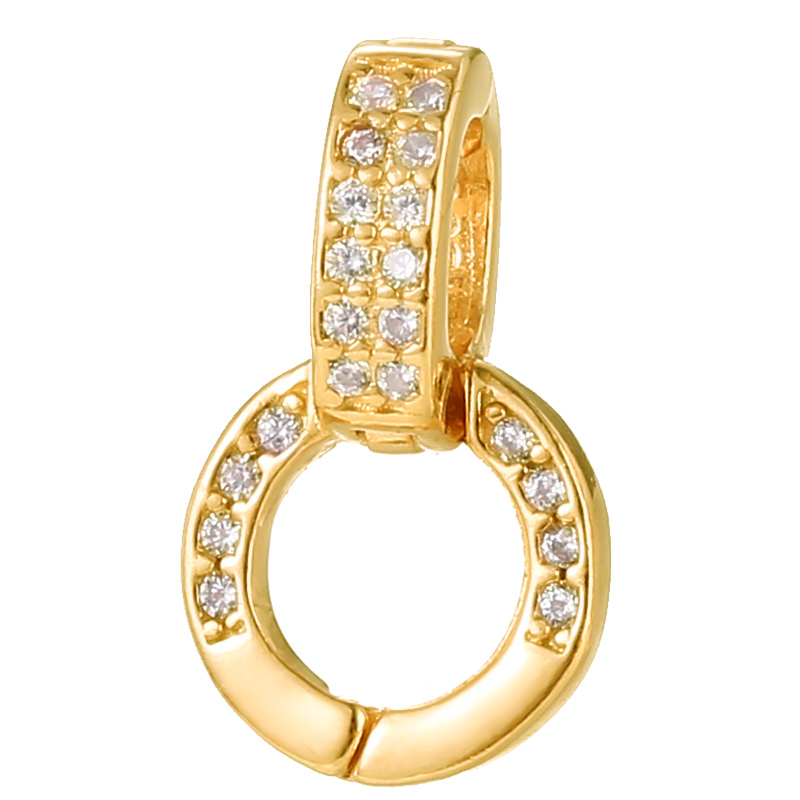 首饰吊坠扣头项链连接扣DIY配件翡翠珍珠挂坠18K金扣头毛衣链配件