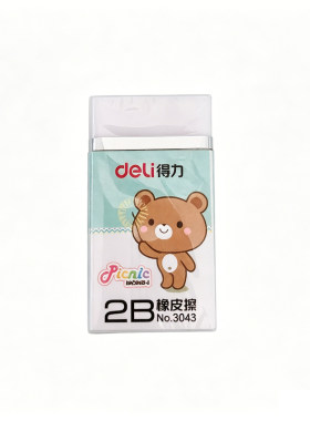得力3043白色2B少屑考试涂卡橡皮