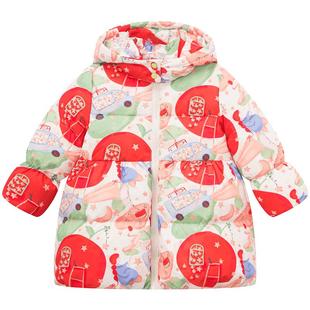笛莎女童羽绒服冬装新款洋气中长款小童儿童宝宝加厚外套迪莎官方