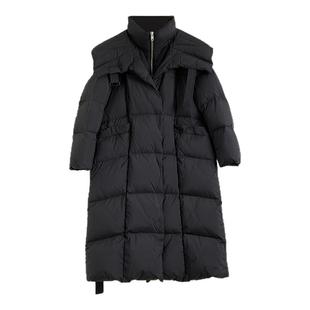 2025冬季时髦设计感双层立领羽绒服女个性百搭披肩领保暖鸭绒外套