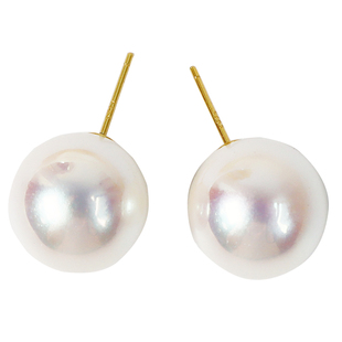 【福利特价款】粉光大珠耳钉正圆明星同款925银针ins风fever复古