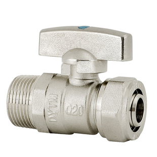 全铜加厚卡套球阀铝塑管地暖管外丝4分6分直式热水器开关阀门配件