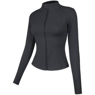 2025春季新款运动速干衣薄外套紧身显瘦瑜伽服长袖跑步骑行健身衣