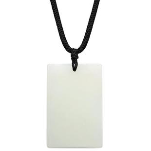 周六福和田玉吊坠男女款无事牌玉坠白玉石挂件官方正品情人节