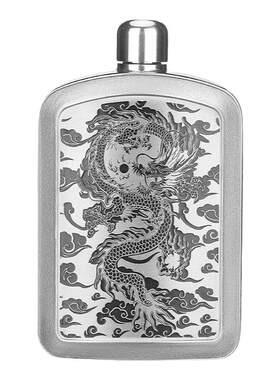 雪兰莪复古手工雕刻酒壶便携随身