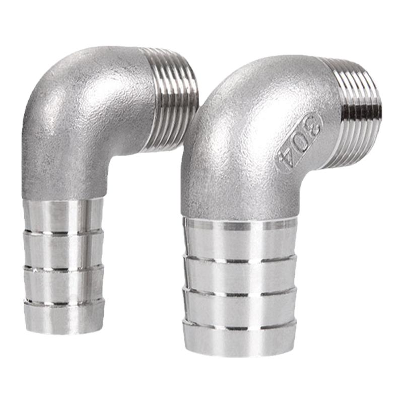 304不锈钢外丝弯头宝塔头6分软水管竹节直插异径90度宝塔弯头接头