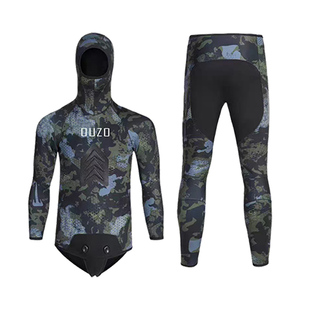 1.5MM新款潜水服男分体光皮渔猎服3/5MM冬保暖半干湿式7MM浮潜服