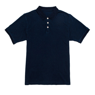 HDK(海觉) INDIGO 太阳标百搭蓝染翻领POLO衫 VSVM RRL