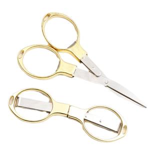 可折叠不锈钢线头剪刀碳钢纱剪刺绣小剪刀 u型剪刀高碳钢弧形剪刀