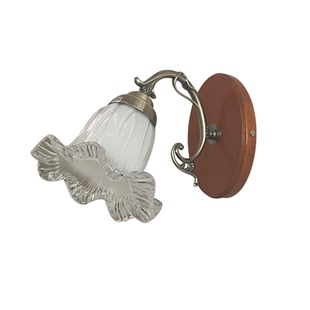 水晶花朵玻璃实木法式美式欧式复古室内电视墙主卧室壁灯墙灯床头