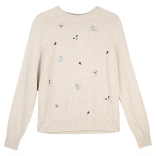 【山羊绒系列】印象草原新款刺绣针织套衫长袖上衣女百搭日常