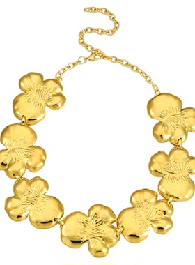 新品daartemis山茶花浮雕锁骨链