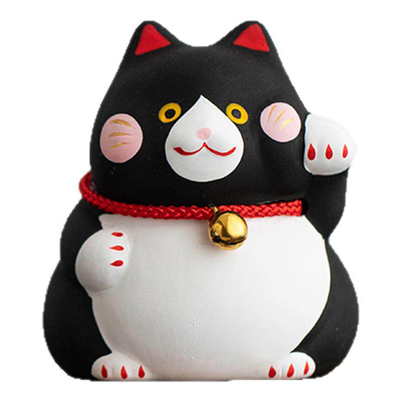 日本进口KANESAN招财猫摆件日式陶瓷手作招福猫咪车载桌面摆饰