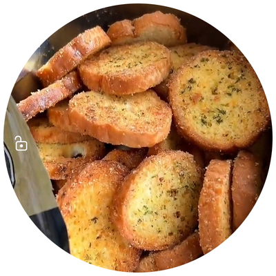 早餐代餐零食 蒜香法棍切片烤面包片酥性面包干 烤馍片食品非膨化