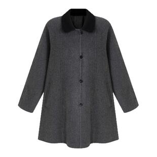 SeRinaBlue2026春季新款简约宽松显瘦双面呢气质羊毛大衣女外套