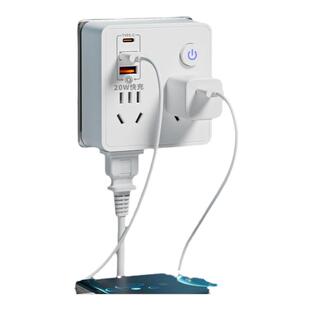 86型墙壁开关插座转换器面板扩展多孔超薄USB插排插板夜灯排插头