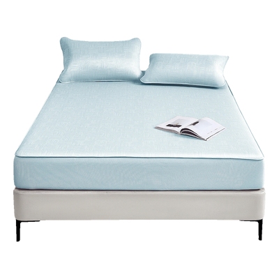 罗莱家纺凉感席子冰皮软席凉席三件套可水洗凉感单人凉皮床笠席