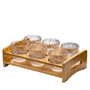 一两冰川纹玻璃白酒杯家用高档白酒杯分酒器加厚白酒杯小酒具套装