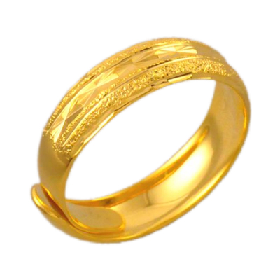 2026年潮男戒指6mm宽活口简约镀24K金色时尚单身食指戒送男友老公