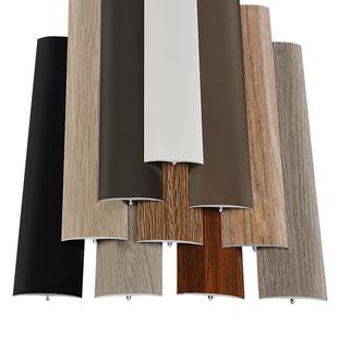 木纹铝合金收边条弧形T型条木地板压边条衣柜墙板门槛金属收口条